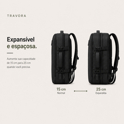 Mochila Travora Antifurto Expansível