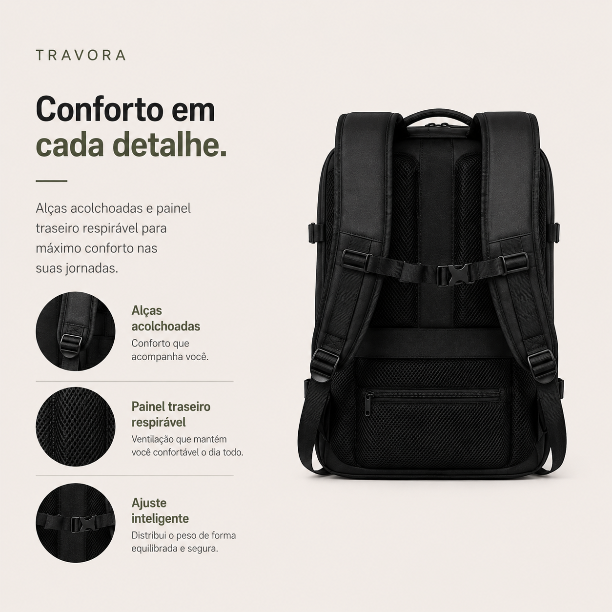 Mochila Travora Antifurto Expansível