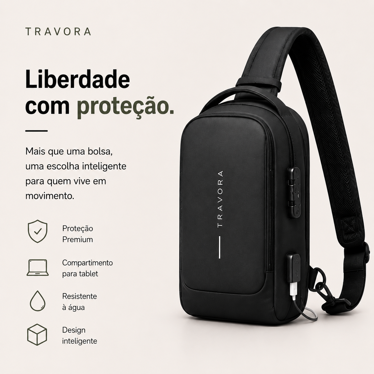 Shoulder Bag Travora Antifurto