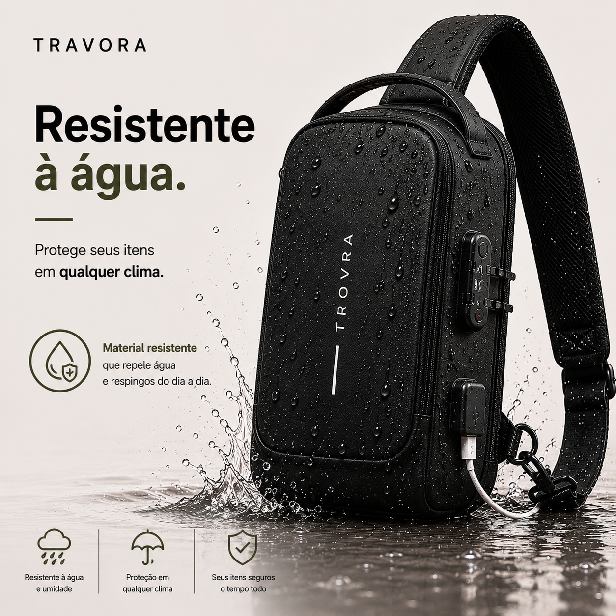 Shoulder Bag Travora Antifurto