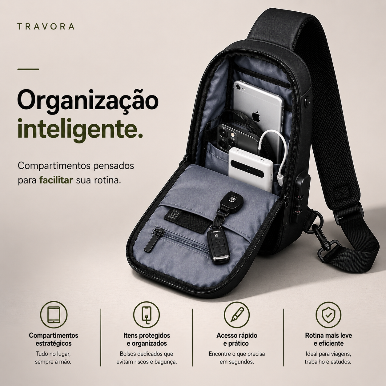 Shoulder Bag Travora Antifurto