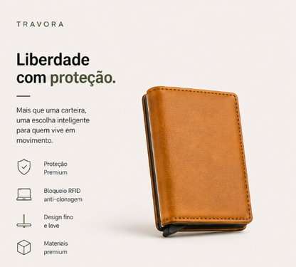 Carteira antifurto com proteção digital